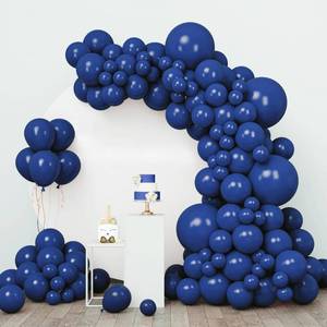 lot 38416 image: RUBFAC 138pcs Navy Blue Balloons Latex Balloons Different Sizes 18 12 10 5 Inch Dark Blue Balloon Kit for Birthday Party Graduation Baby Shower Wedding Holiday Balloon Decoration