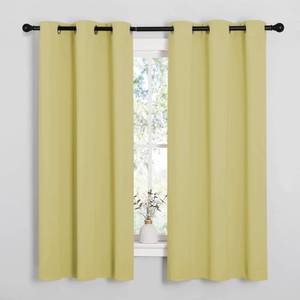 lot 38420 image: NICETOWN Paler Yellow Blackout Curtains for Bedroom (1 Pair, 42 x 63 inches), Farmhouse Thermal Insulated Room Darkening Drapes for Windows