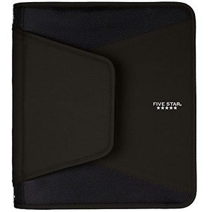 lot 38431 image: Five Star 1-12 Inch Zipper Binder, 3 Ring Binder, 3-Pocket Expanding File, Durable, Black (72204)