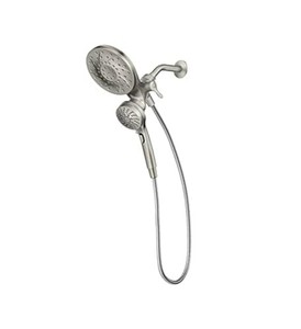 lot 38438 image: Moen Engage Magnetix Spot Resist Brushed Nickel Multi-Function Handshower and Rainshower Combo Featuring Magnetic Docking System, Shower Head with Handheld Spray, 26009SRN