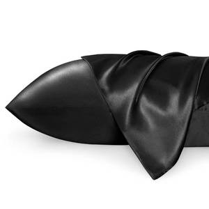 lot 38441 image: Bedsure Satin Pillowcase Set, 2 Pack - Silky Black King Bed Pillow Covers, 20x36 Inches, Envelope Closure - Similar to Silk for Hair, Skin, Gifts