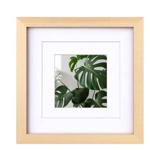 lot 38451 image: Egofine 8x8 Picture Frame Natural Wood Made of Solid Wood with Plexiglass, Display Pictures 4x46x6 with Mat or 8x8 Without Mat for Tabletop and Wall Mounting