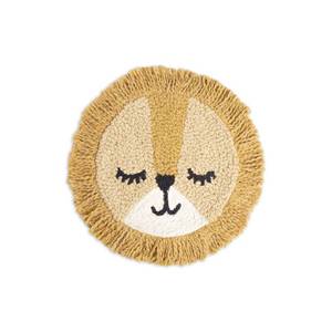 lot 38457 image: Crane Baby Pillow, Decorative Round Animal Pillow for Nursery and Toddler Rooms, Lion, 12 x 12