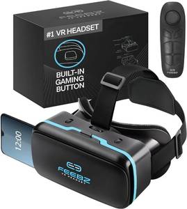lot 38469 image: VR Headset for iPhone &amp Android  Android Remote - for Kids  with Links to 3D VR Videos  VR Games for Android  Virtual Reality Goggles Set for Phones 4.5-6.5 Blue