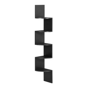 lot 38472 image: VASAGLE Corner Shelf Wall Mount, 5-Tier Floating Corner Bookshelf, Plant Shelf for Bedroom, Living Room, Bathroom, Home Office, Simply Black ULBC072B01