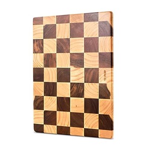lot 38482 image: TJ POP End Grain Cutting Board, Heavy Duty AcaciaRubber Wood Cutting Board For Kitchen, Flippable Serving Board For Meat, Bread & Fruits, Rectangle Cutting Board, 14.5 x 10 x 0.8 Inch