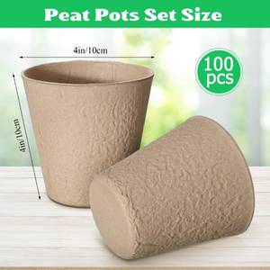 lot 38487 image: 60 pieces Lallisa Peat Pots for Seedling 4 Inch Germination Nursery Pots for Plants Seed Starter Pots Indoor Flower Pots for Seeds of Vegetables Fruits Flowers Kitchen Garden Supplies