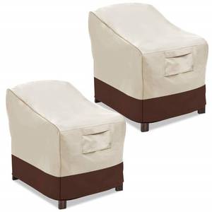 lot 38489 image: Vailge Patio Chair Covers, Lounge Deep Seat Cover, Heavy Duty and Waterproof Outdoor Lawn Patio Furniture Covers (2 Pack - Large, Beige & Brown)