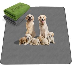 lot 38491 image: Vismohy Whelping Pad 72X72 in Washable Pee Pads for Dogs, 2 Pack Reusable Pee Pads for Dogs Extra Large Dog Pee Pads Puppy Mats for Playpen, Training, Travel, Housebreak