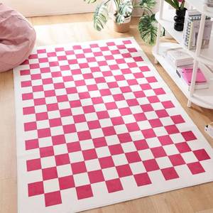 lot 38492 image: TRUEDAYS 5x7 Rugs for Machine Washable Area Rug with Non-Slip Backing for Living Room Bedroom Hot Pink Checkered Large Area Rug Low Pile Checkered Rug Floor Cover Indoor for Dining Room Office