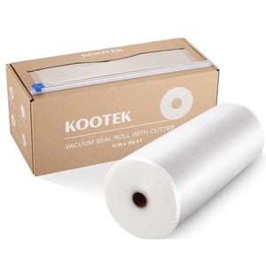 lot 38497 image: Kootek 11 x 150 Vacuum Sealer Bags Roll for Food with Cutter Dispenser, Commercial Grade Vacuum Seal Bags, BPA Free, Customized Size Food Bags for Storage, Meal Prep and Sous Vide