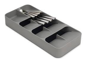 lot 38511 image: Joseph Joseph DrawerStore Compact Utensil Organizer For Kitchen Drawer Silverware, Flatware Tray, Grey