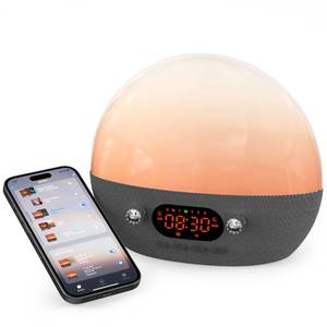 lot 38512 image: Dekala White Noise Sound Machine, Sunrise Alarm Clock, Bluetooth Speaker, 11 Soothing Sleep Sounds, Night Light, Auto-Off Timer, Smart APP Control, Sunset Sound Machine for Baby, Adults, Kids