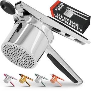 lot 38513 image: PriorityChef Large 15oz Potato Ricer, Heavy Duty Stainless Steel Potato Masher and Ricer Kitchen Tool, Press and Mash Kitchen Gadget For Perfect Mashed Potatoes - Everytime