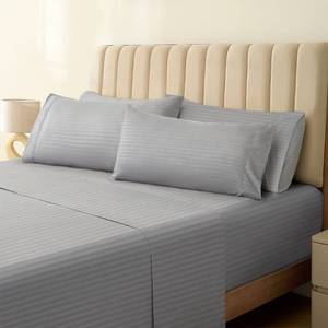 lot 38514 image: LuxClub 6 PC Full Size Sheet Set Bed Sheets, Breathable Luxury Bed Sheets, Deep Pockets 18 Wrinkle Free Cooling Bed Sheets Machine Washable Hotel Bedding (Full, Striped Light Grey)