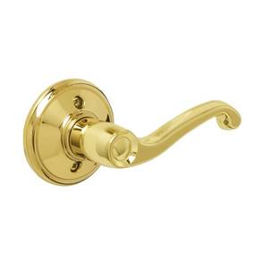lot 38515 image: SCHLAGE Flair Right Handed Lever Non-Turning Lock, Bright Brass (F170 V FLA 605 RH)