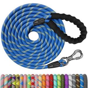 lot 38528 image: NTR Heavy Duty Dog Leash,15FT Long Rope Leash for Dog Training with Swivel Lockable Hook,Reflective Threads and Comfortable Handle,Dog Lead for Walking,Hunting,Camping for Medium and Large Dog Blue