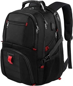 lot 38541 image: YOREPEK Travel Backpack, Extra Large 50L Laptop Backpacks for Men Women, Water Resistant College Backpacks Airline Approved Business Work Bag with USB Charging Port Fits 17 Inch Computer, Black
