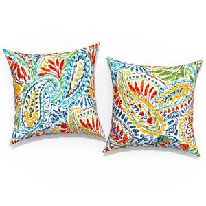 lot 38546 image: TWLEAR Outdoor Throw Pillow Covers 18 x 18, Decorative Pillow Covers for Patio Furniture, Modern Cushion Cases for Garden Couch Home Sofa Bed Office Chair, Pack of 2, Paisley Multi