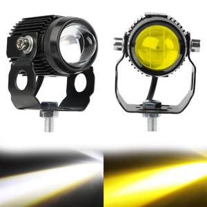 lot 38566 image: AUTOXBERT 2PCS Motorcycle LED Driving Fog Lights��60W High Low Beam White and Amber Lights Motorcycle Auxiliary Spotlight for Jeep Offroad ATV SUV