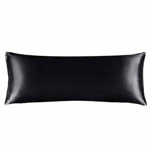 lot 38570 image: BEDELITE Satin Silk Body Pillow Pillowcase for Hair and Skin, Premium and Silky Black Long Body Pillow Case Cover 20x54 with Envelope Closure