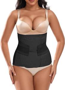 lot 38577 image: Moolida Abdominal Binder Post Surgery Postpartum Belly Band Belly Wrap Hernia Belt Stomach Compression Wrap C-Section (Black, For waistline 32-38,L)