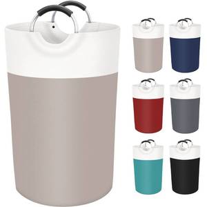 lot 38579 image: Black & White BlissTotes Laundry Basket, Laundry Hamper, Collapsible Laundry Baskets, Dirty Clothes Hamper, Waterproof Laundry Basket with Foam Protected Aluminum Handles for College Dorm, Family 115L