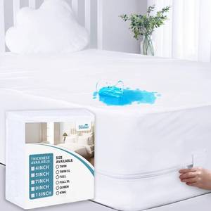 lot 38587 image: Twin Mattress Protector Zippered (4579Inches), Waterproof Mattress Cover & Mattress Encasement, 6 Sides Wrapping Box Spring Cover