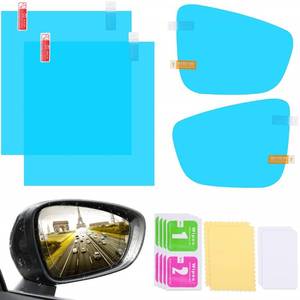 lot 38610 image: 4 Pieces Car Rearview Mirror Film Rainproof Waterproof Mirror Film Anti Fog Clear Nano Coating Car Film for Car Rear View Mirrors Side Windows