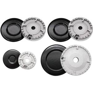 lot 38611 image: 8 PCS Cooker Hat Set Stove Lid Upgraded Oven Gas Hob Burner Crown Flame Cap Gas Burner Flame Cap Fits Most Gas Stove Burners