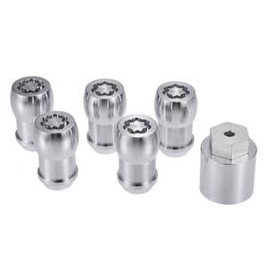 lot 38618 image: Hihaha No.82215711 Wheel Lock Locking Lug Nut Kit with Key for Jeep Wrangler JL 2018-2024 for Jeep Gladiator 2020-2024  Wheel Locks NutsDurable Metal  1 Set Silver Tone