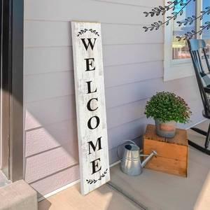 lot 38641 image: 47.2 x 7.8 Inches Welcome Sign for Front Door Welcome Sign for Front Porch Standing Farmhouse Porch Signs Outdoor Tall Welcome to Our Home Sign Decorations Outdoor Welcome Signs for Porch(Welcome)