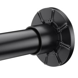 lot 38664 image: YASONIC Shower Curtain Rod, 28-81 Inch Never Rust Non-Slip Adjustable Tension Curtain Rod, No Drilling Spring Tension Shower Rods for Bathroom, Shower Stall, Windows, Matte Black