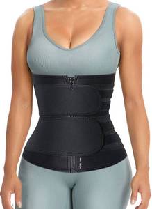 lot 38674 image: HOPLYNN Sweat Waist Trainer for Women Two Belts, Neoprene Workout Corset Waist Trainer Cincher Trimmer Shaper Zipper Black XX-Large