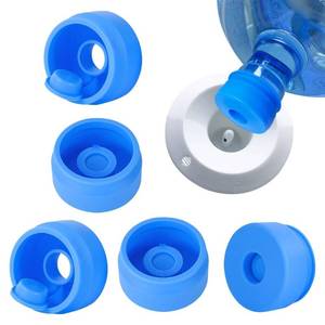 lot 38735 image: Gofriipai 3 and 5 Gallon Water Jug Cap, Silicone Reusable Replacement Cap, Non Spill Bottle Caps for 55mm Bottle Water Dispenser Caps - Pack of 3