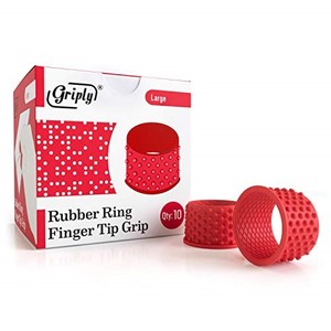 lot 38752 image: Griply Rubber Finger Tips  Hand Grips  Rubber Tip Finger Protector  Finger Pads (Large)