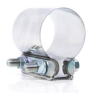 lot 38753 image: Emotor Universal Exhaust Butt Clamp 2.5 inch, 63mm Exhaust Coupler Clamps Stainless Steel Band (ID 2 12 inch)