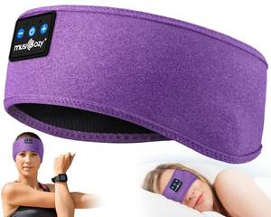 lot 38761 image: MUSICOZY Bluetooth 5.2 Headband Sleep Headphones Headband Headphones Sports Wireless Music Earphones Eye Mask Earbuds for Workout Running Travel Yoga Mom Women Cool Gadgets Unique Gifts