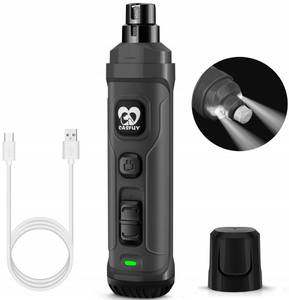 lot 38765 image: Casfuy Dog Nail Grinder with 2 LED Light - New Version 2-Speed Powerful Electric Pet Nail Trimmer Professional Quiet Painless Paws Grooming & Smoothing for Small Medium Large Dogs and Cats (Grey)