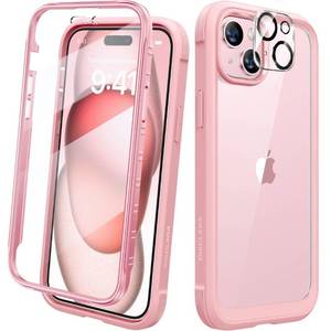 lot 38781 image: Diaclara Designed for iPhone 15 Case, Full Body Rugged Case with Built-in Touch Sensitive Anti-Scratch Screen Protector, with Camera Lens Protector for iPhone 15 6.1 (Coral Pink)