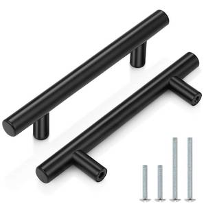 lot 38791 image: Gold Probrico 5 Pack 3-12 Hole Centers Kitchen Pulls, Modern Euro Round T Bar Stainless Steel Gold Kitchen Cabinet Hardware, Drawer Dresser Handles for HomeOffice