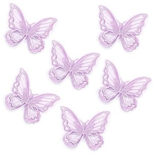 lot 38795 image: Butterfly Hair Clips Penta Angel 6Pcs Lace Embroidery Flower Butterfly Hair Bow Pins Wedding Hair Accessories for Women Girls Halloween Christmas Party Decor (Light Purple)