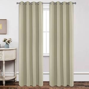 lot 38800 image: Joydeco Beige Curtains 95 Inches Long 2 Panels Set, Thermal Insulated Long Curtains& Drapes 2 Burg, Room Darkening Grommet Curtains for Living Room Bedroom Window (W52 x L95 Inch, Light Beige)
