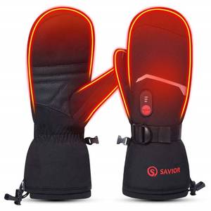 lot 38817 image: SAVIOR HEAT Heated Mittens Electric Ski Gloves, 2023 Palm & Handback Heated Rechargeable Battery Warm Snow Mitts for Winter Skate Skiing Camping Hunting Hiking Arthritis Hands Men Women Kids