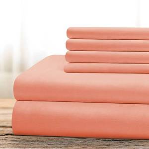 lot 38822 image: BYSURE 6 Pieces Bed Sheets Set(Full, Coral) - Super Soft 1800 Thread Count 100% Microfiber Sheets with Deep Pockets, Wrinkle & Fade Resistant