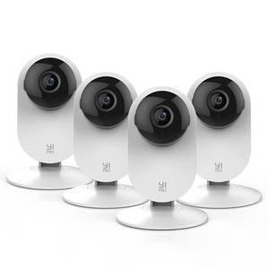 lot 38825 image: YI Pro 2K 4PC Home Security Camera, 2.4Ghz Indoor IP Camera with Person, Vehicle, Animal Detection, Phone App for Baby, Pet, Dog Monitoring, Works with Alexa and Google Assistant