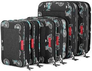 lot 38830 image: LeanTravel Compression Packing Cubes for Travel Organizers with Double Zipper (6-Pack (2L2M2S), Bicycles)