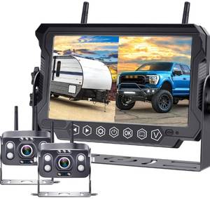 lot 38837 image: RV Trailer Backup Camera Wireless 2-Cameras Easy Setup Plug and Play for Furrion Pre-Wired System Recording 7 Touch Key Monitor HD 1080P Truck Camper Fifth Wheel Rear View Cam 4-Channel DoHonest V23