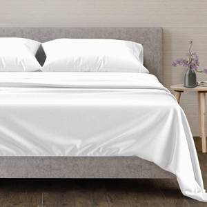 lot 38845 image: 600-Thread-Count Egyptian Quality Cotton Sheets - Full Size Cooling Bedsheets for Hot Sleepers - Breathable, Sateen Weave, Deep Pocket Fitted - 4 Piece Best Hotel Sheets for Full Beds (White)