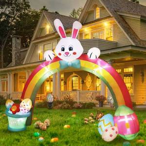 lot 38847 image: OurWarm 10FT Easter Inflatables Outdoor Decorations, Easter Bunny Decor Colorful Eggs Archway Inflatable with 7 LED, Easter Blow Up Yard Decorations for Holiday Party, Lawn, Outdoor Easter Decorations
